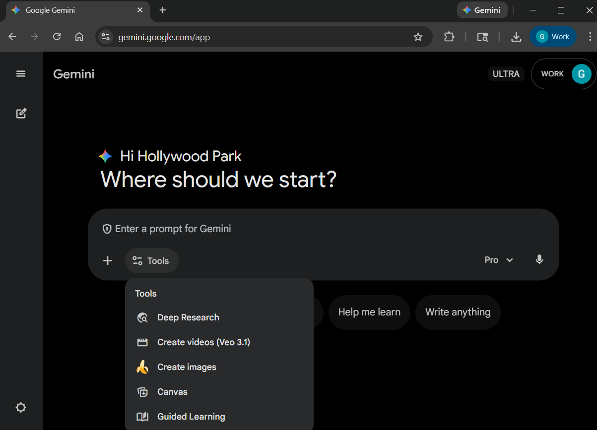 Tool Selection UI